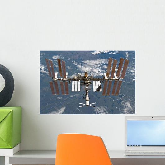 International Space Station Backdropped Wall Decal Design 1