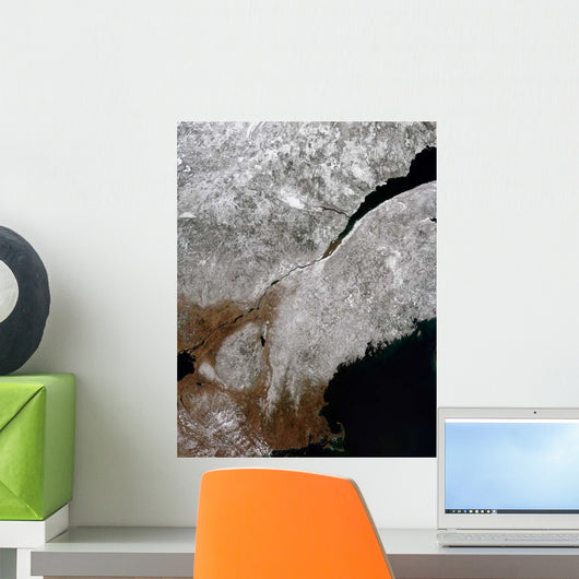 Satellite Frosty Landscape across Wall Decal