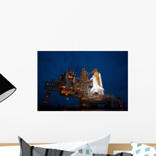 Night Space Shuttle Atlantis Wall Decal Design 2