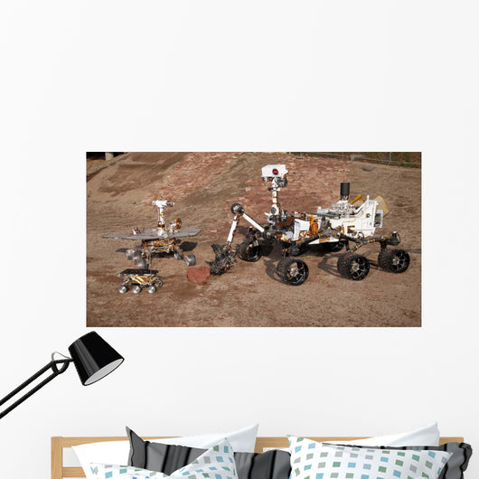 Three Generations Mars Rovers Wall Decal Design 1