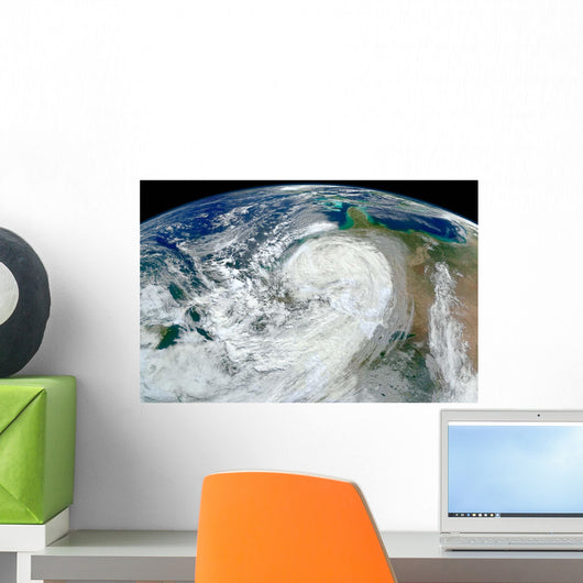 Satellite Hurricane Sandy along Wall Decal