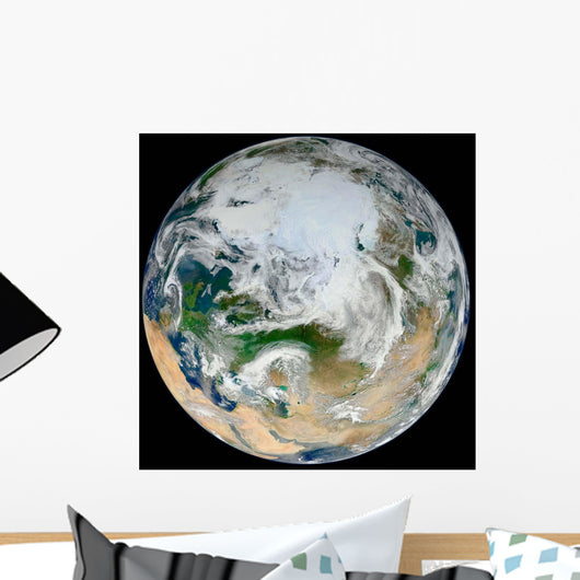 Synthesized Earth Showing Arctic Wall Decal