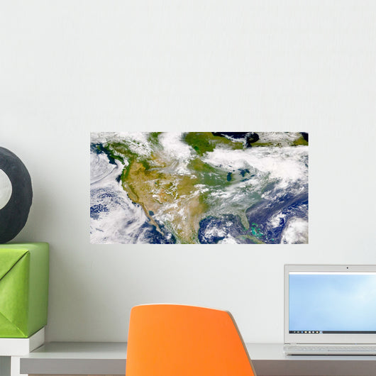 Satellite North America with Wall Decal
