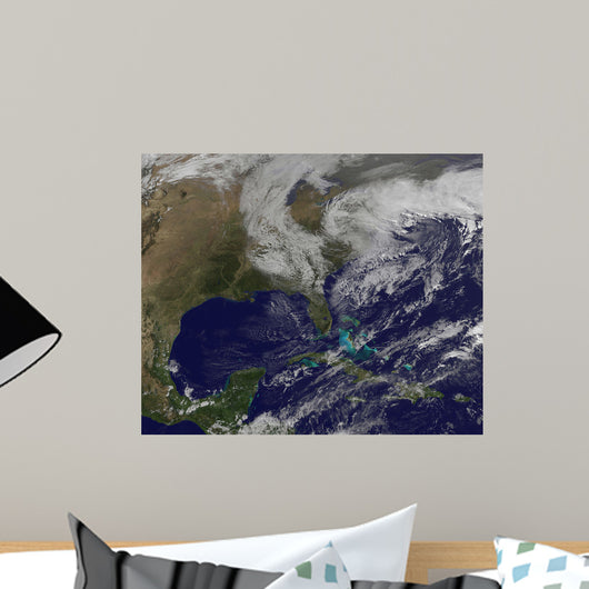Satellite Nor'easter Storm over Wall Decal