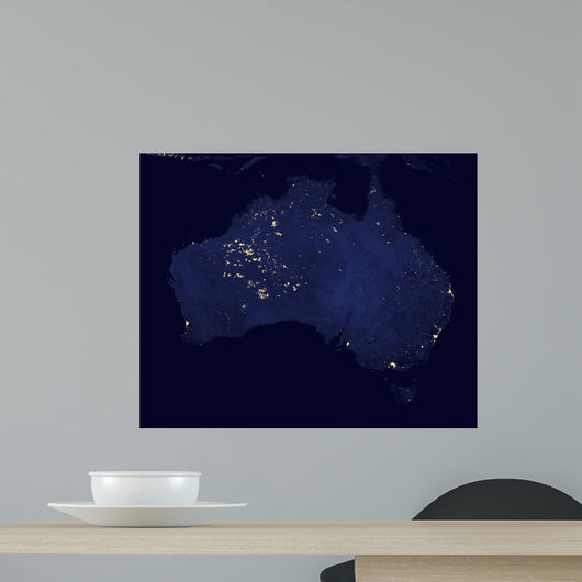 Satellite Showing Night Lights Wall Decal