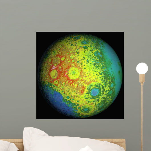 Lunar Topography Globe Wall Decal