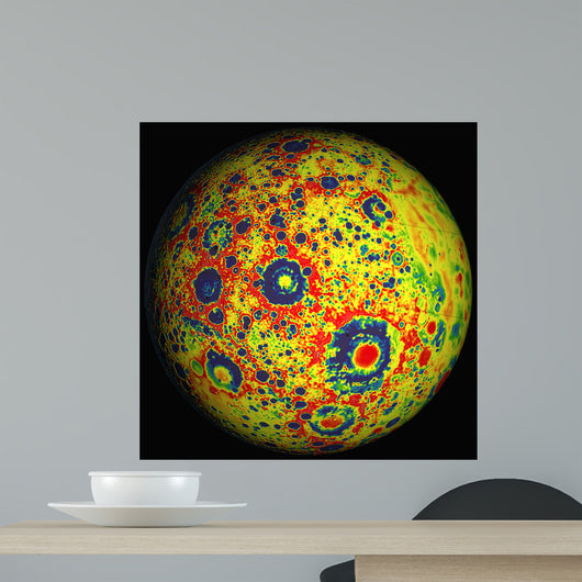 Free-air Lunar Gravity Globe Wall Decal