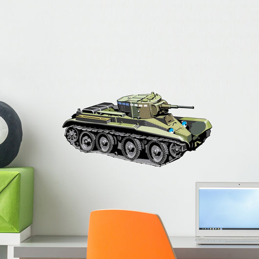 Green Camo Tank Wall Decal
