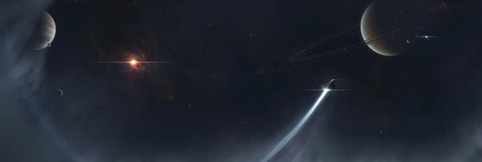 Spaceship Escaping from Sun Wall Decal