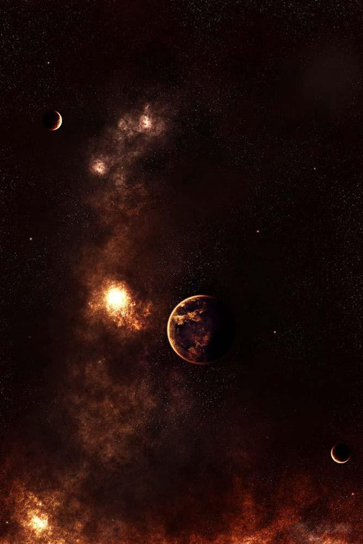 A Planet Illuminated Plasma Floating Wall Decal