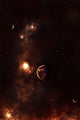 A Planet Illuminated Plasma Floating Wall Decal