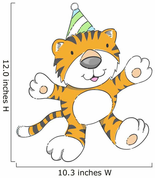 Cute Orange Birthday Tiger Wall Decal