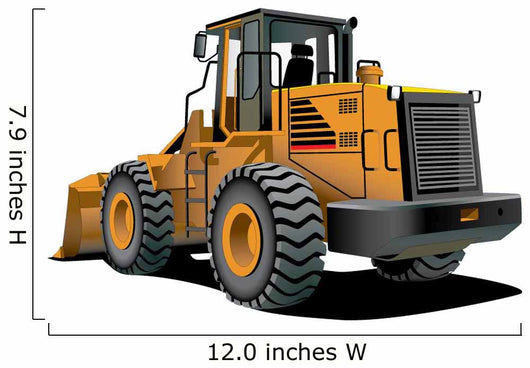 Orange Construction Bulldozer Wall Decal