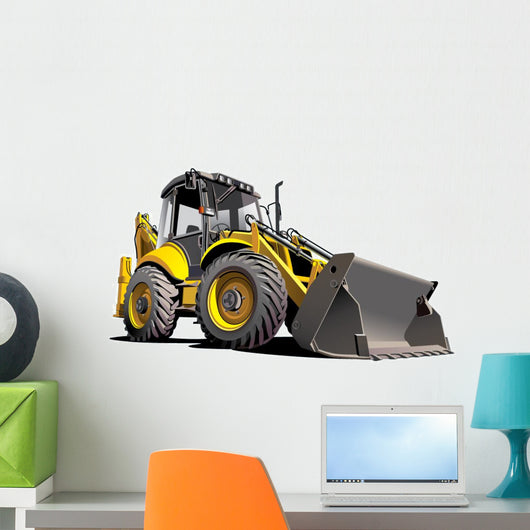Yellow Construction Bulldozer Wall Decal