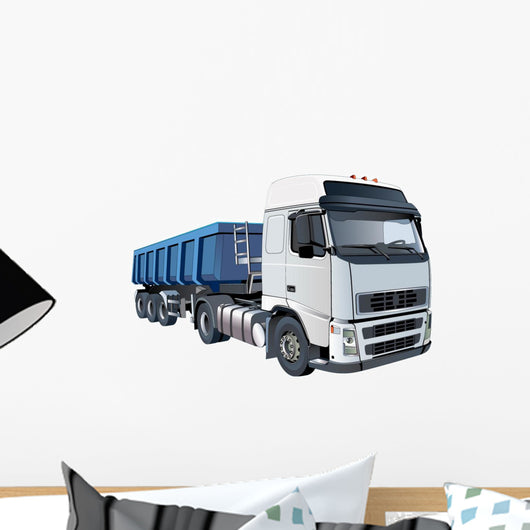 Blue Dump Truck Wall Decal