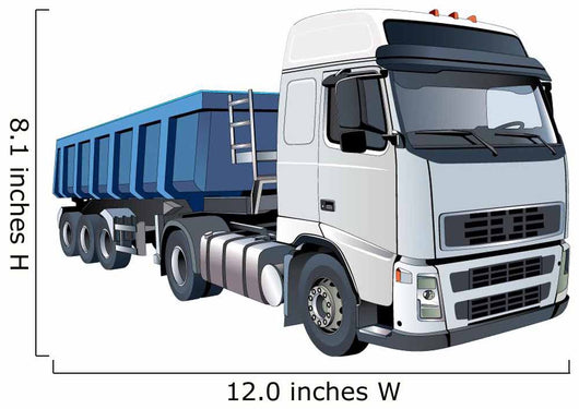 Blue Dump Truck Wall Decal
