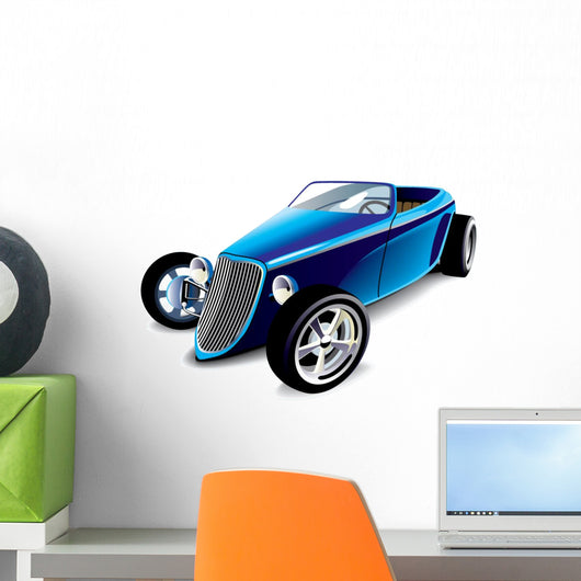 Classic Blue Muscle Car Wall Decal