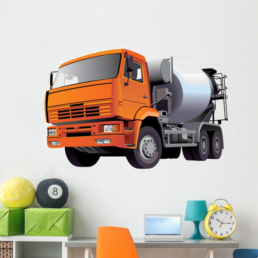 Orange Cement Truck Wall Decal