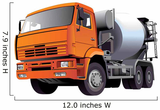 Orange Cement Truck Wall Decal
