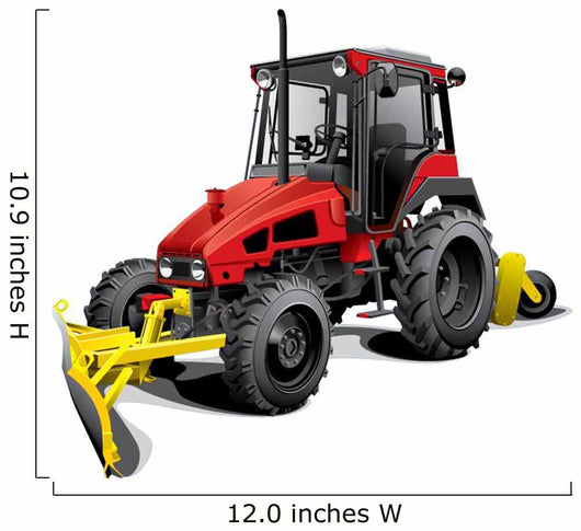Red Bulldozer Wall Decal