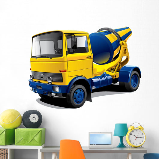 Yellow and Blue Cement Wall Decal
