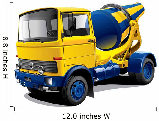 Yellow and Blue Cement Wall Decal