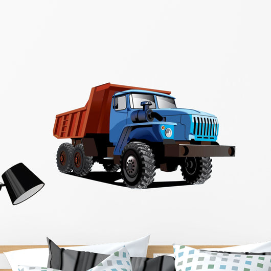 Blue and Red Dump Wall Decal