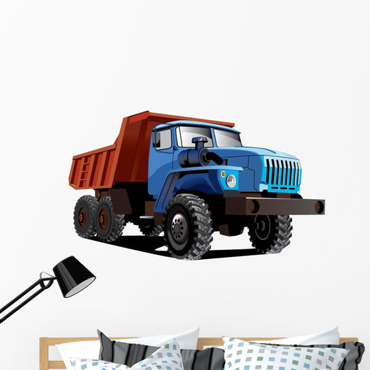 Blue and Red Dump Wall Decal