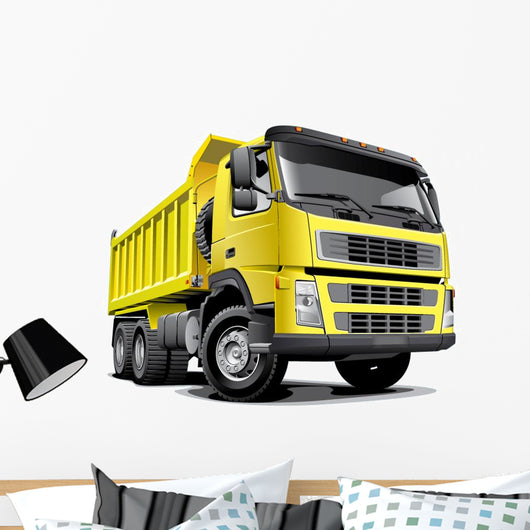 Big Yellow Dump Truck Wall Decal