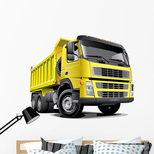 Big Yellow Dump Truck Wall Decal