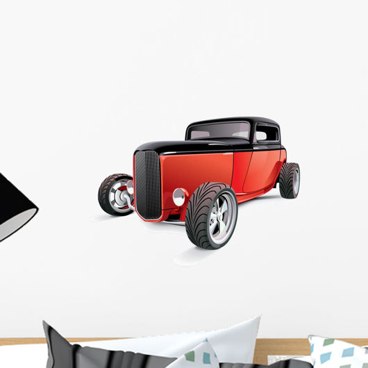 Classic Red Muscle Car Wall Decal