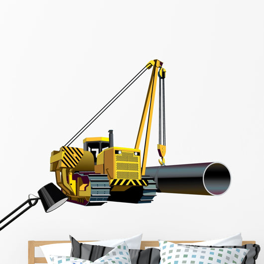Crane Lifting Construction Wall Decal