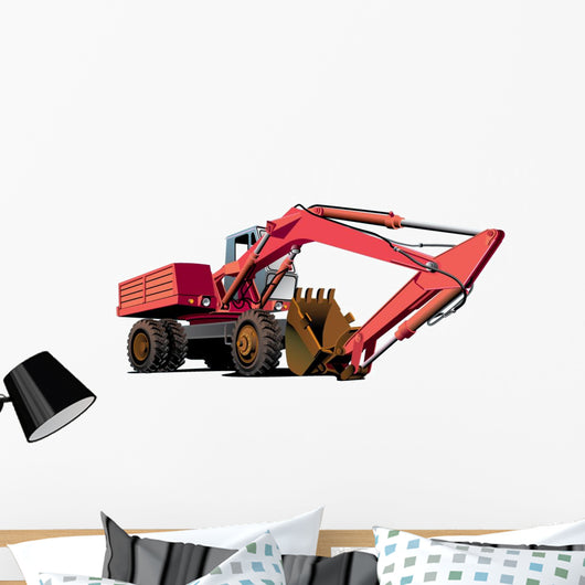Red Crane Construction Wall Decal