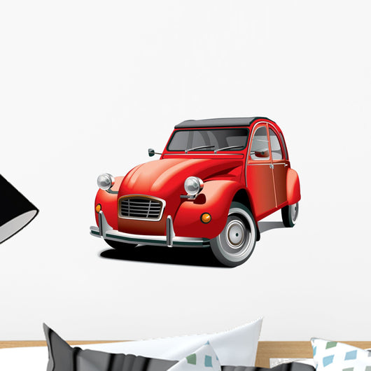 Red Beetle Classic Car Wall Decal