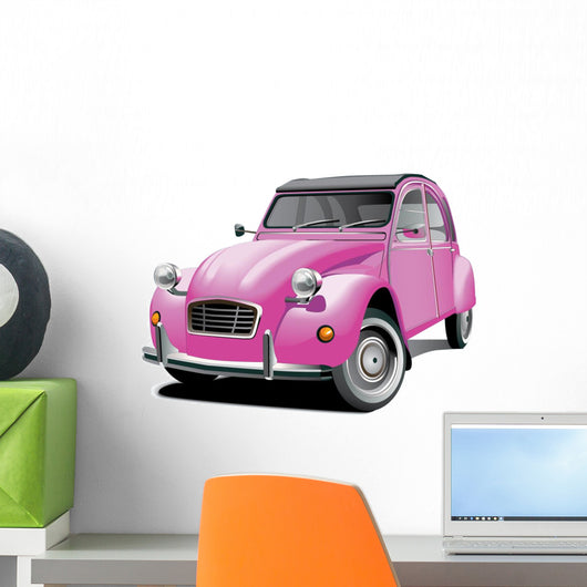 Pink Bug Classic Car Wall Decal