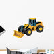 Yellow Cartoon Bulldozer Wall Decal