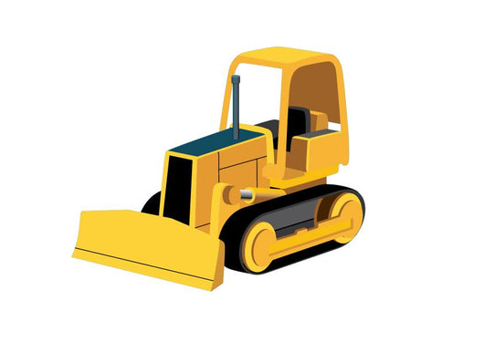 Cute Yellow Bulldozer Wall Decal