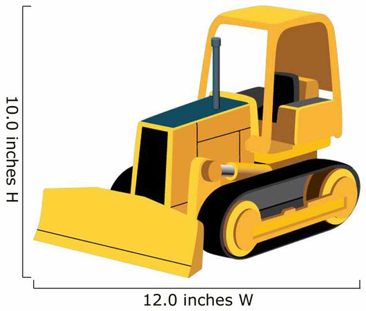Cute Yellow Bulldozer Wall Decal