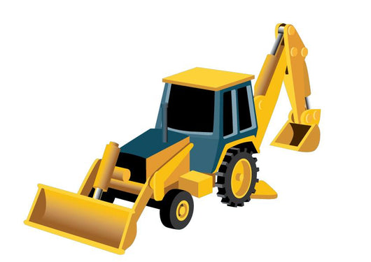 Cute Yellow Bulldozer Construction Wall Decal