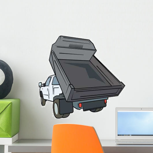 Rear Black Dump Truck Wall Decal