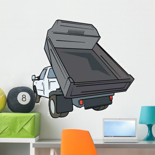 Rear Black Dump Truck Wall Decal