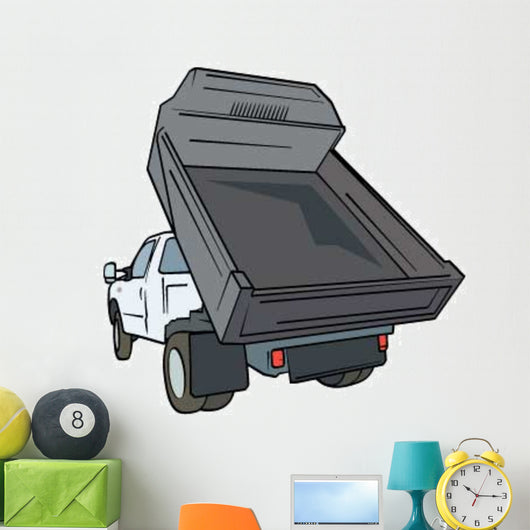 Rear Black Dump Truck Wall Decal