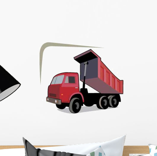 Red Dump Truck Side Wall Decal