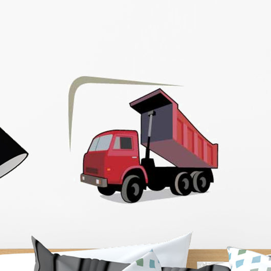 Red Dump Truck Side Wall Decal
