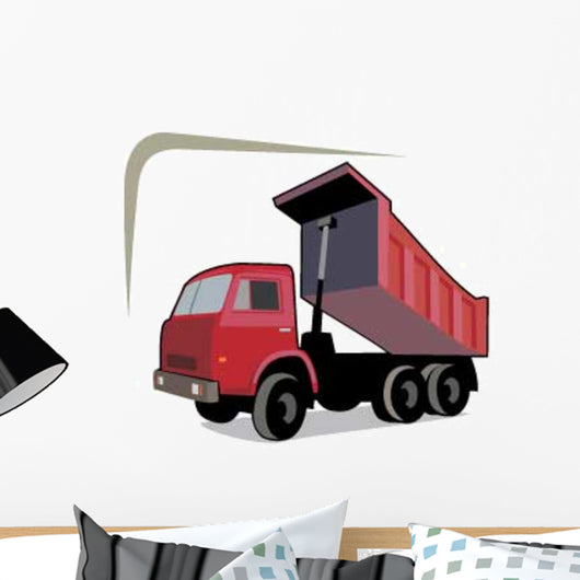 Red Dump Truck Side Wall Decal