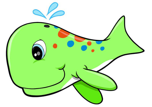 Green Baby Whale Wall Decal