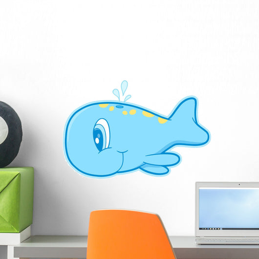 Little Pastel Blue Whale Wall Decal