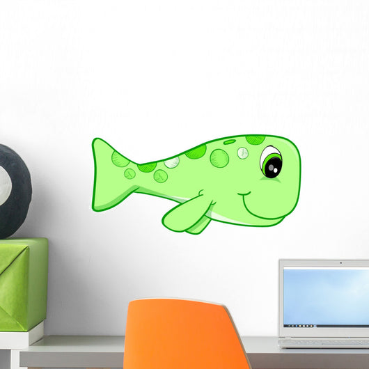 Pastel Green Spotted Whale Wall Decal