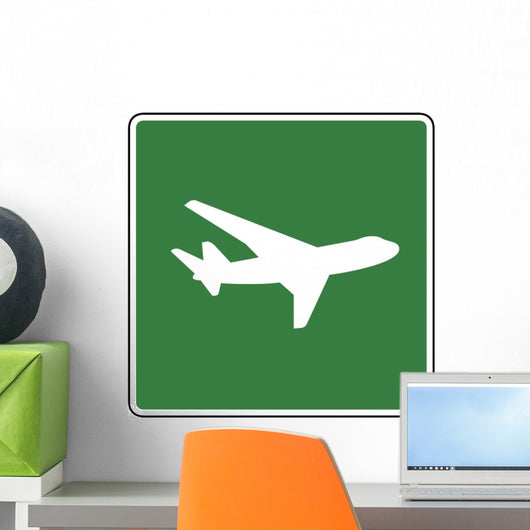Low Flying Aircraft Symbol Sign Wall Decal