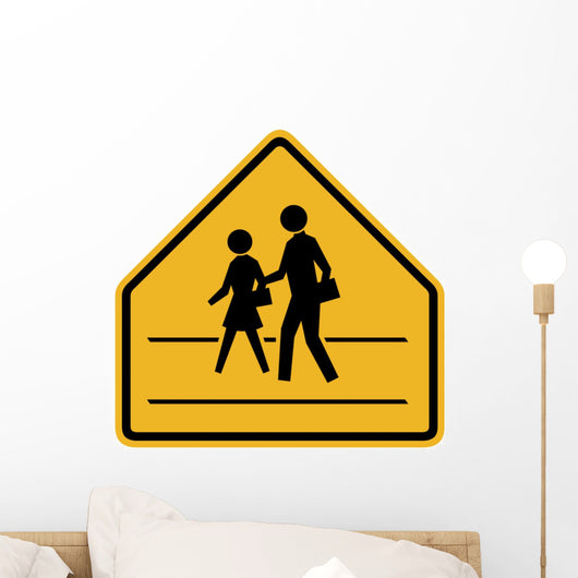 School Crossing Symbol Sign Wall Decal